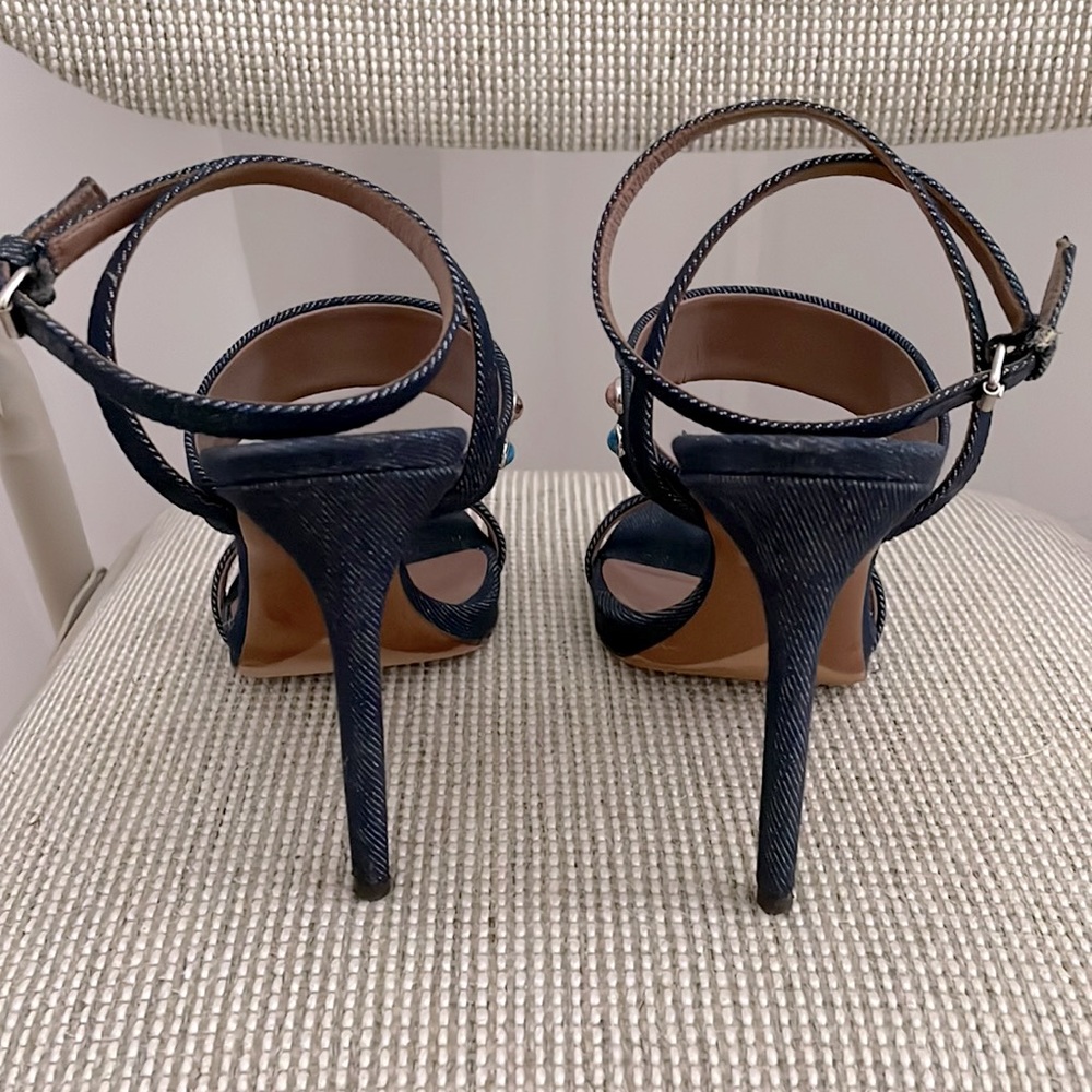 Tabitha Simmons, Studded denim heels, 38.5 (US 7.5) - Picture 4 of 5